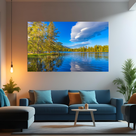 Canvas Art - early-autumn-scene-of-high-tatra-lake