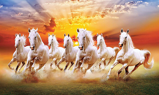 Single Panel Canvas Art - Seven Horse