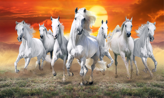 Single Panel Canvas Art - Seven Horse